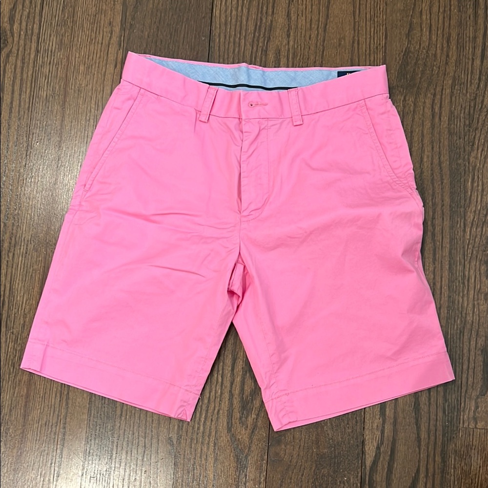 Ralph Lauren Vibrant Pink Flat Front Shorts with Tailored Fit